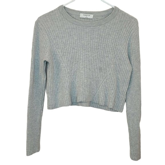 Babaton Sweaters - Babaton Sweater Womens Small Gray Wool Linen Blend Cropped Casual Basic Ladies